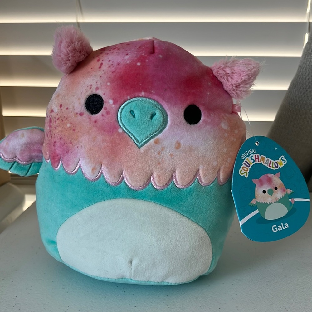 Kellytoy Squishmallow Gala The Green Pink Griffin  7.5 " Soft Plush Pillow Toy